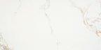Close-up of Como White porcelain tile with satin finish and light marble-style texture.