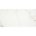 Close-up of Como White porcelain tile with satin finish and light marble-style texture.