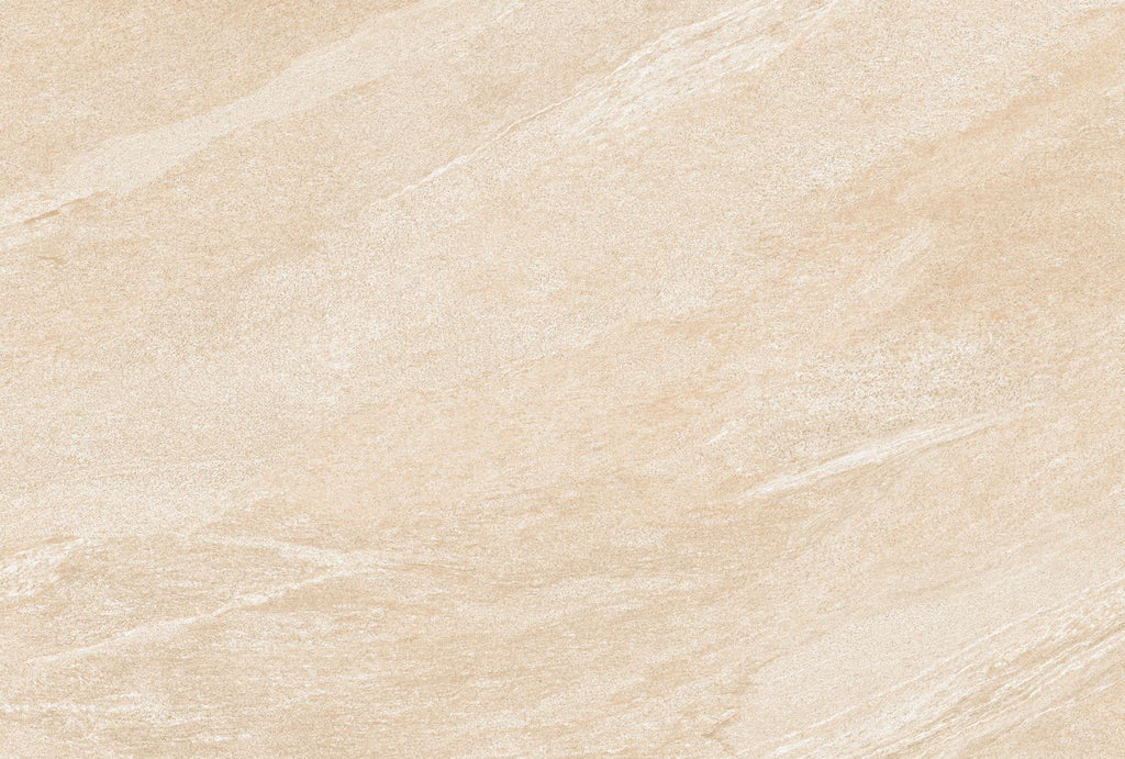 Warm cream veined stone effect porcelain paving tile face 900x600mm