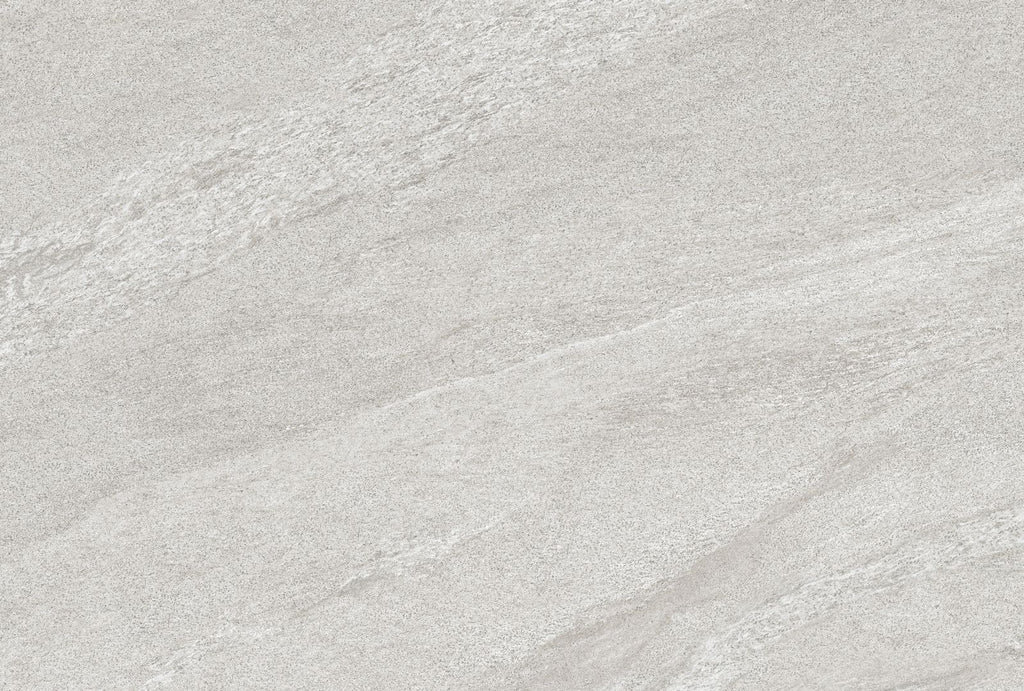 Neutral light grey porcelain paving tile showing directional movement 900x600mm