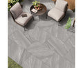 Mid-grey stone effect outdoor porcelain paving tiles 900x600mm in UK garden