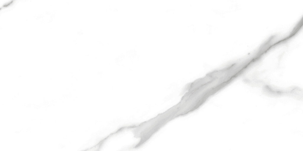 Delta White Polished Marble-Effect Porcelain Tile