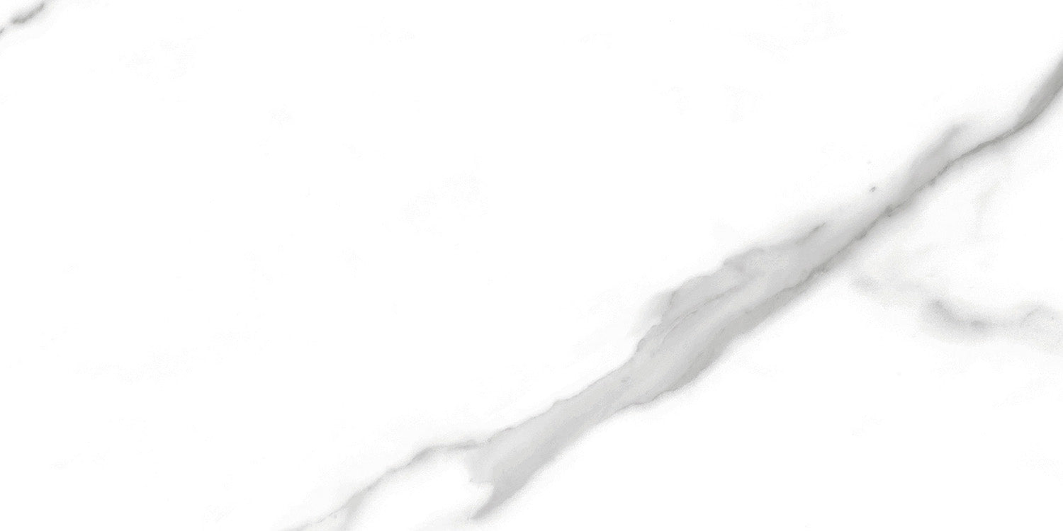 Delta White Polished Marble-Effect Porcelain Tile
