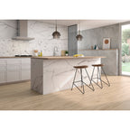 Delta White Polished Marble-Effect Porcelain Tile