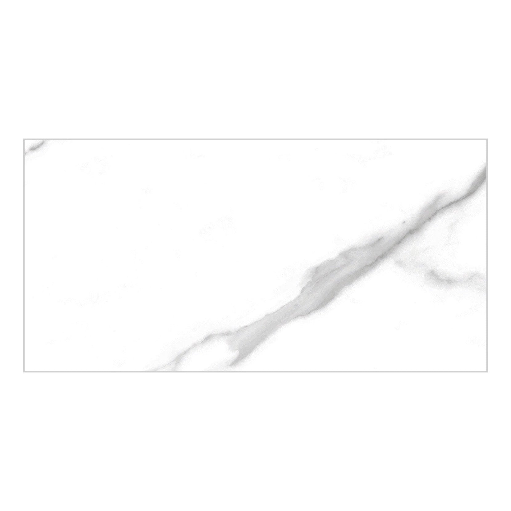 Delta White Polished Marble-Effect Porcelain Tile — tile face