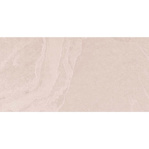 Detailed view of Dune Cream porcelain tile surface showing its matt texture and gentle stone veining.
