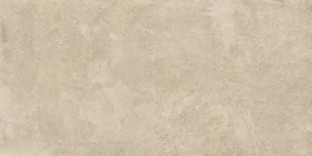Close-up texture view of the Eterna Beige tile showcasing natural stone detail and soft beige tones.