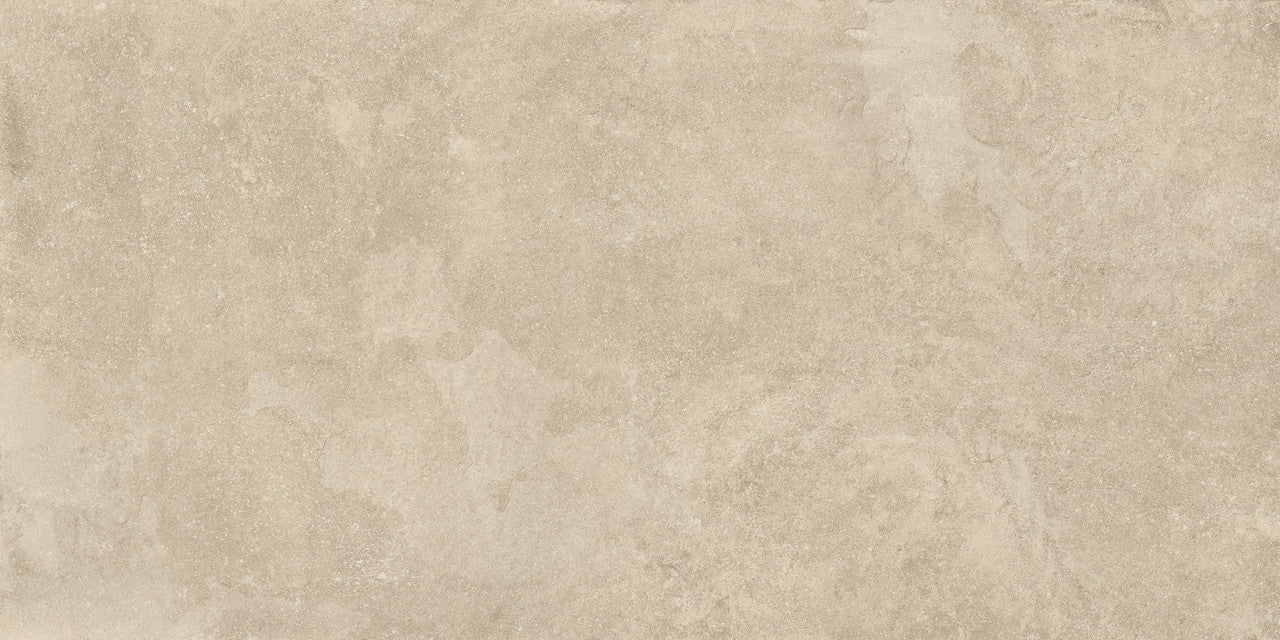 Close-up texture view of the Eterna Beige tile showcasing natural stone detail and soft beige tones.