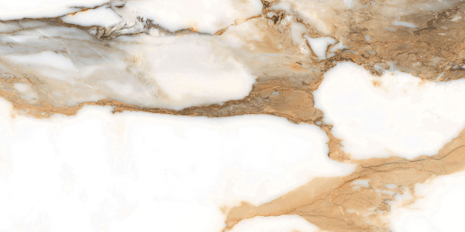 Fresco Beige Polished Marble-Effect Porcelain Tile