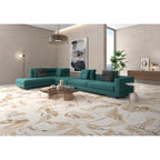 Fresco Beige Polished Marble-Effect Porcelain Tile
