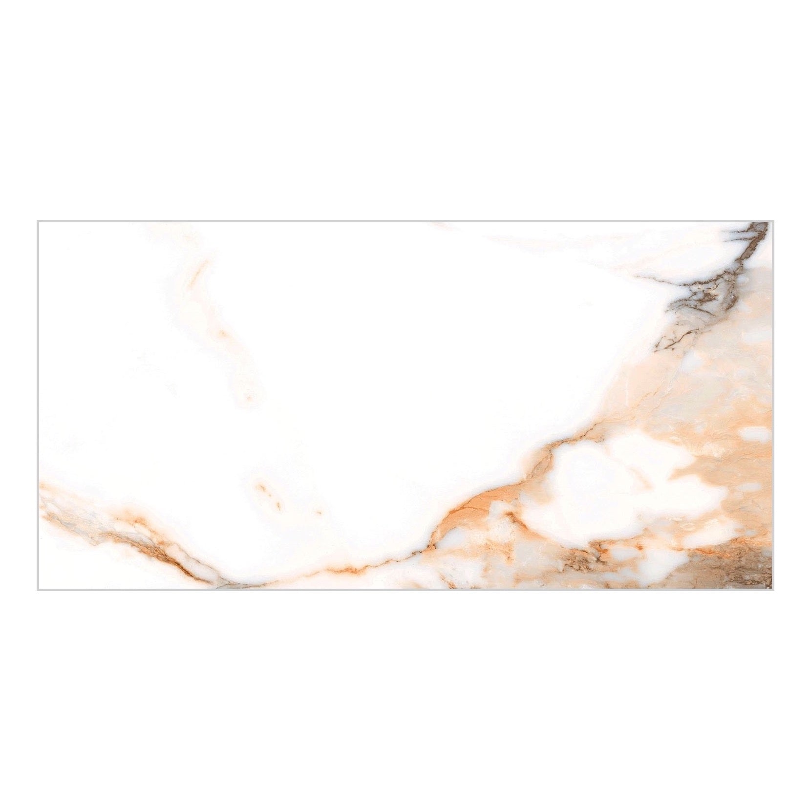 Fresco Beige Polished Marble-Effect Porcelain Tile — tile face