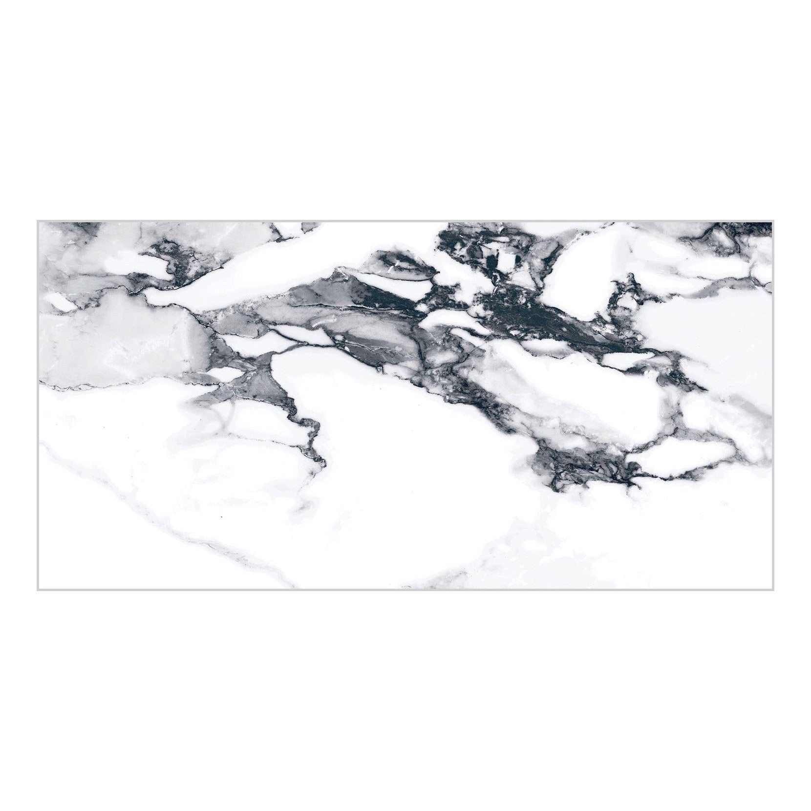 Fresco White Polished Marble-Effect Porcelain Tile — tile face