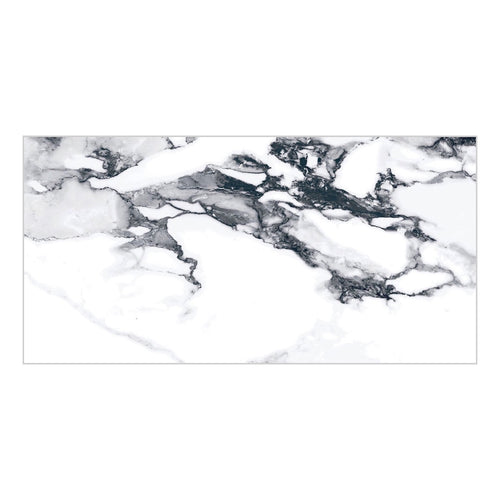 Fresco White Polished Marble-Effect Porcelain Tile — tile face