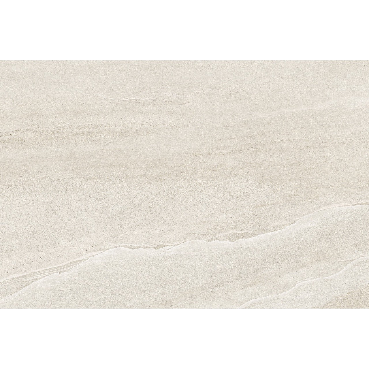 Close-up of Gravel White Outdoor Tile showing its layered stone-effect surface and natural matt texture.