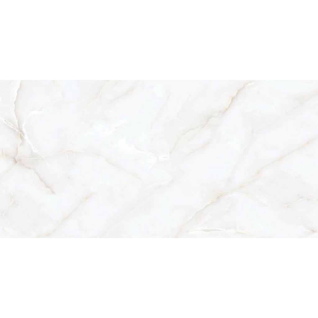Halo White Onyx Gloss Porcelain Tile 60x120cm luxury white marble effect tile polished floor and wall tile - tile face