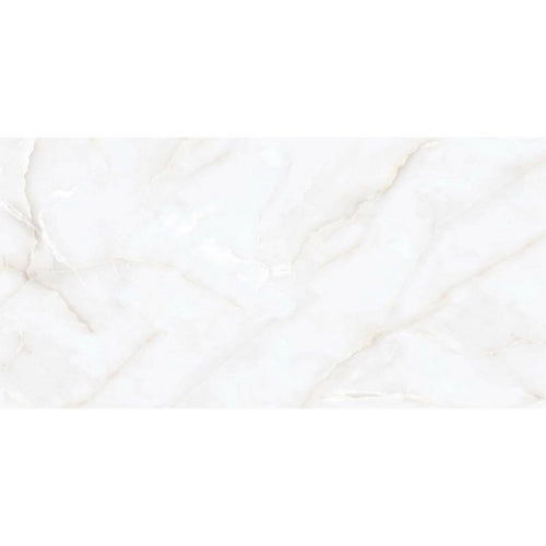 Halo White Onyx Gloss Porcelain Tile 60x120cm luxury white marble effect tile polished floor and wall tile - tile face