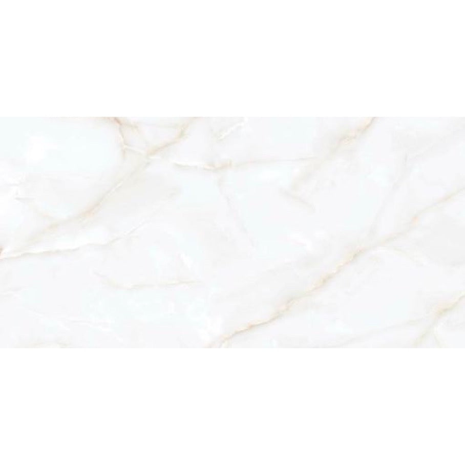 Halo White Onyx Gloss Porcelain Tile 60x120cm luxury white marble effect tile polished floor and wall tile - tile face