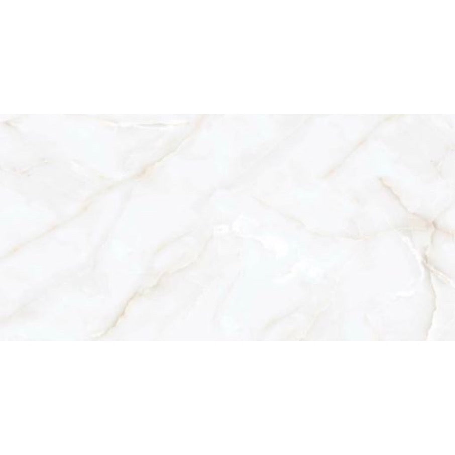 Halo White Onyx Gloss Porcelain Tile 60x120cm luxury white marble effect tile polished floor and wall tile - tile face