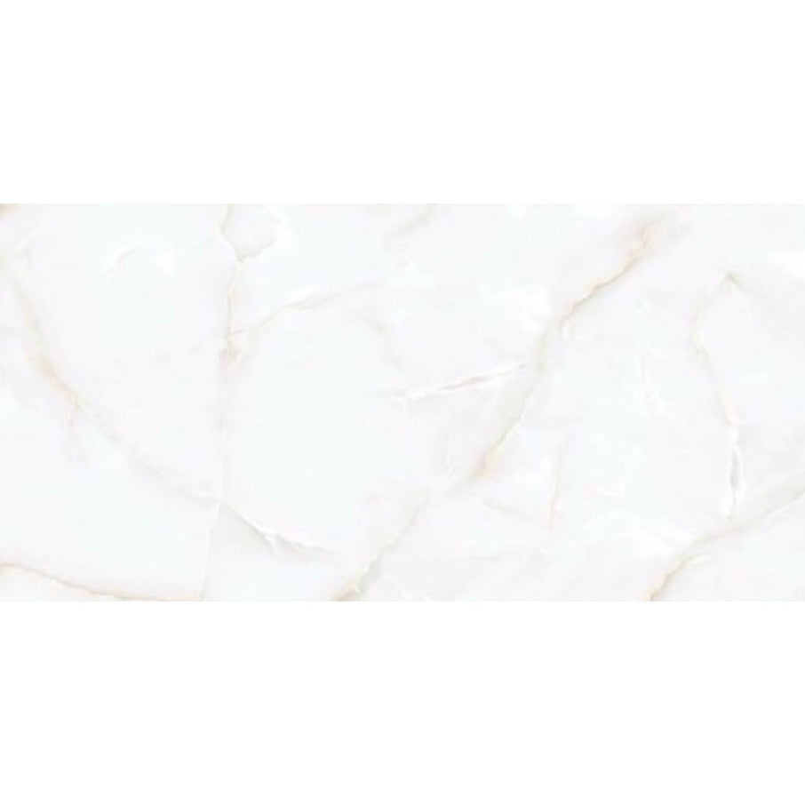 Halo White Onyx Gloss Porcelain Tile 60x120cm luxury white marble effect tile polished floor and wall tile - tile face