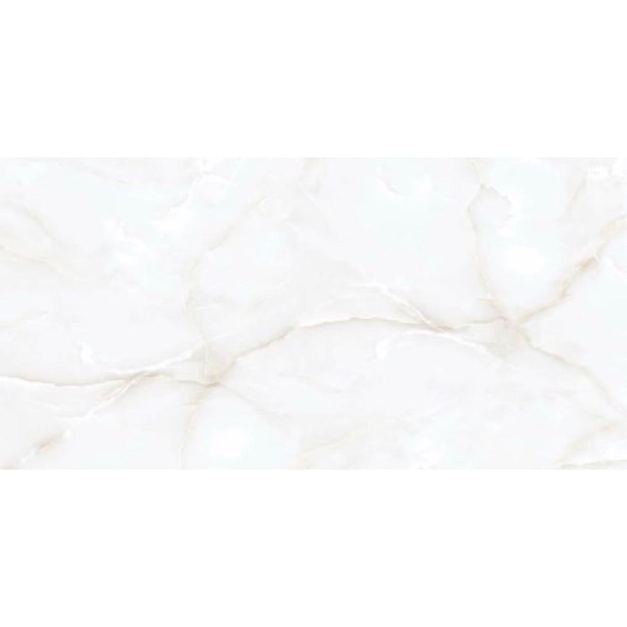 Halo White Onyx Gloss Porcelain Tile 60x120cm luxury white marble effect tile polished floor and wall tile - tile face