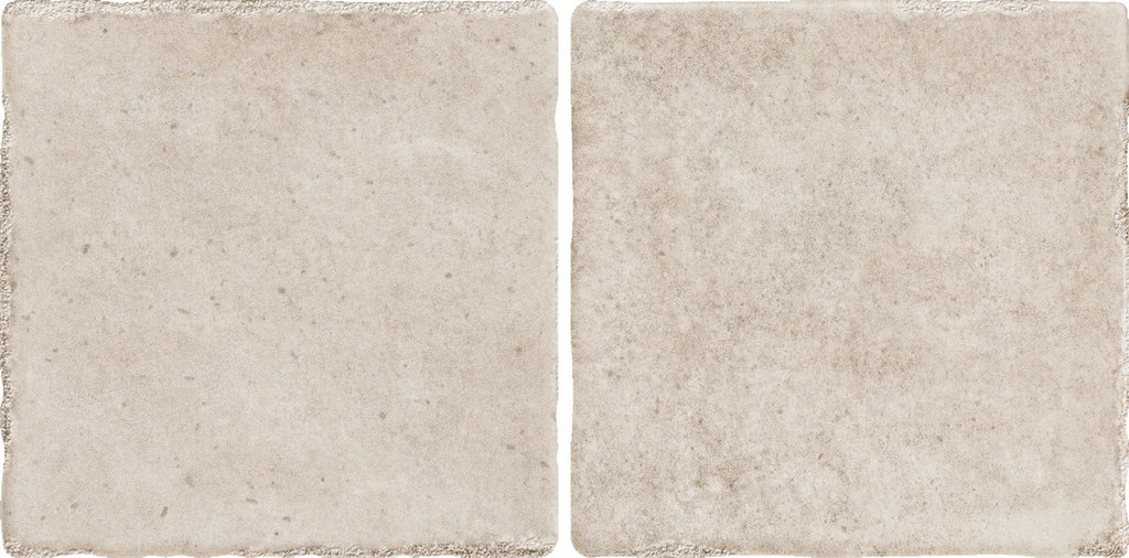 Close-up view of Pixel Beige Glossy Square Wall Tile showing soft beige tones, handcrafted texture and subtle glossy finish.