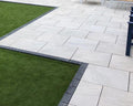Premium pearl outdoor porcelain paving tiles 900x600mm in elegant garden setting
