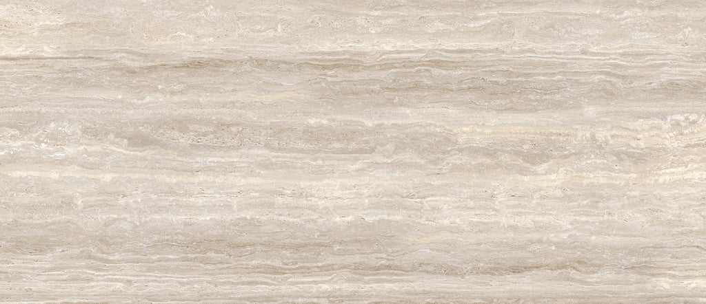 Detailed view of the Marlon Brown tile showcasing its warm brown tones and natural travertine-style veining.