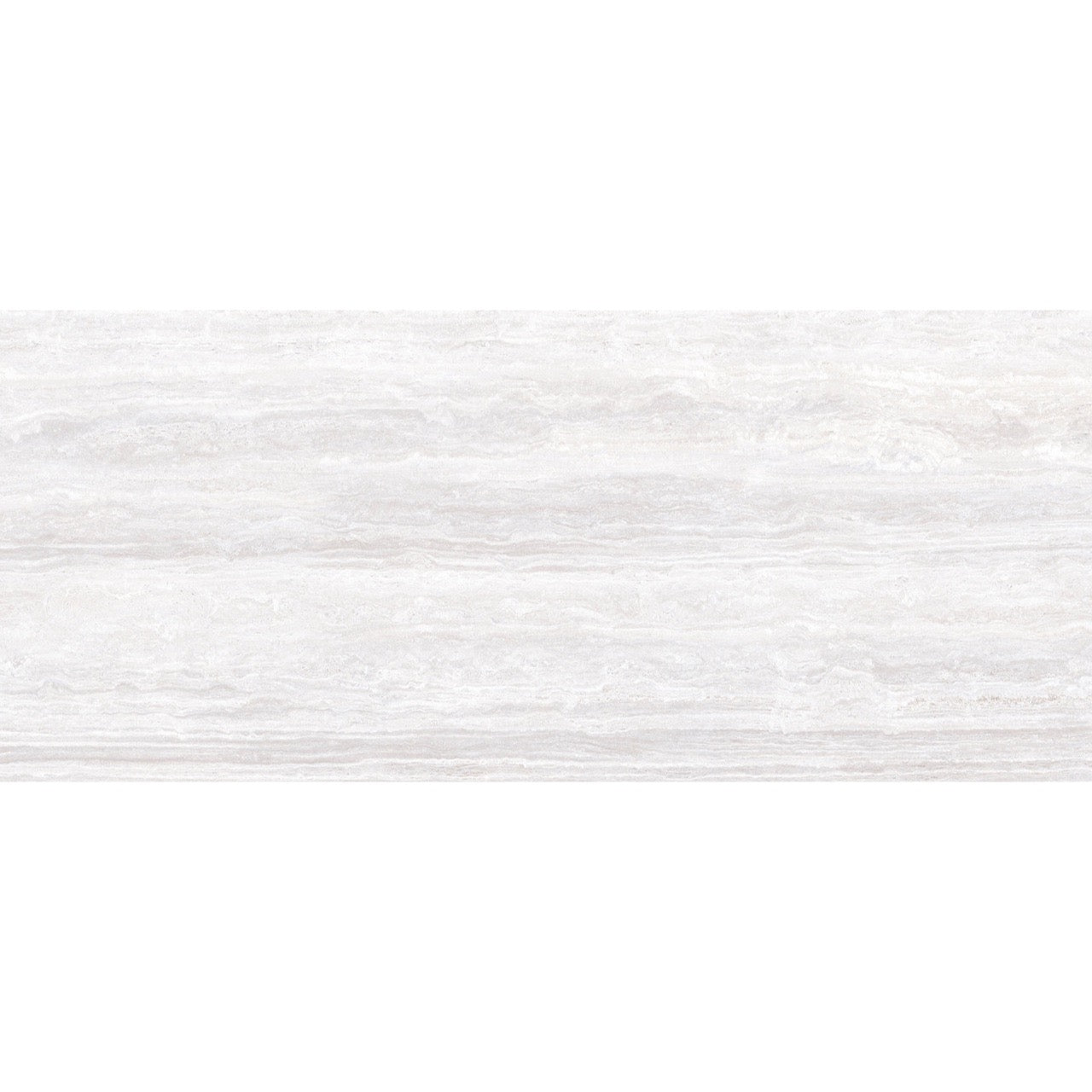 Detailed view of the Marlon White tile showcasing its white tones and natural travertine-style veining.