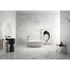 Navona Gold Polished Marble-Effect Porcelain Tile