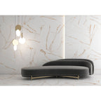 Navona Gold Polished Marble-Effect Porcelain Tile