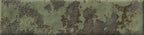 Detailed view of Oceania Green Textured Metro Tile showing earthy green tones, glossy finish and cratered surface texture.