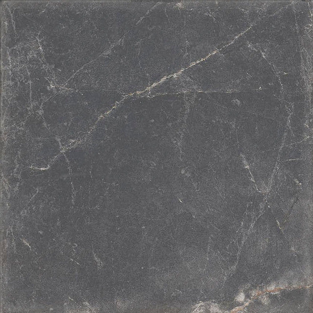 Close-up of a single Noble Black Matt Wall & Floor Tile showing marble-like veining