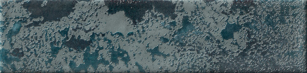 Oceania Blue Textured Metro Wall Tile 6cm x 25cm single tile close-up showing textured glossy surface and rich blue tones