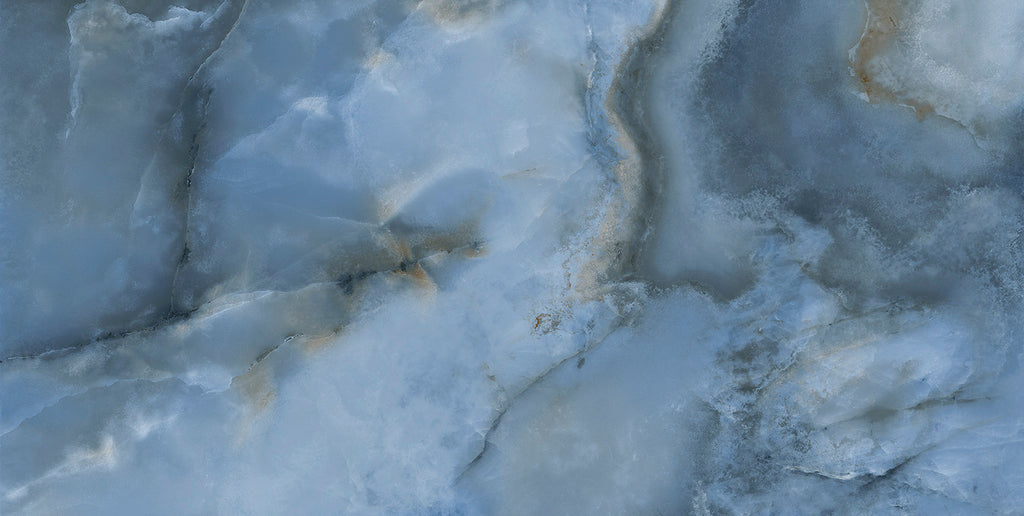 Opal Blue Super-Polished Onyx-Effect Porcelain Tile