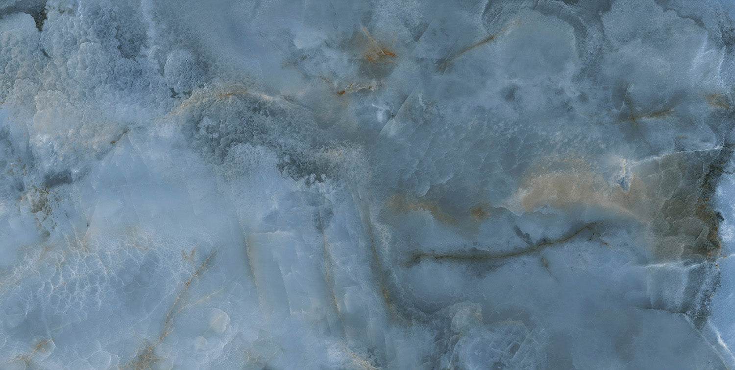 Opal Blue Super-Polished Onyx-Effect Porcelain Tile