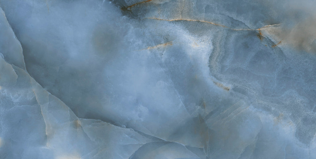 Opal Blue Super-Polished Onyx-Effect Porcelain Tile