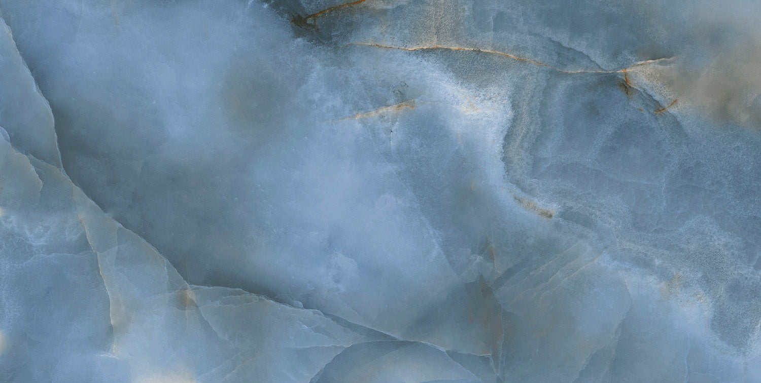 Opal Blue Super-Polished Onyx-Effect Porcelain Tile
