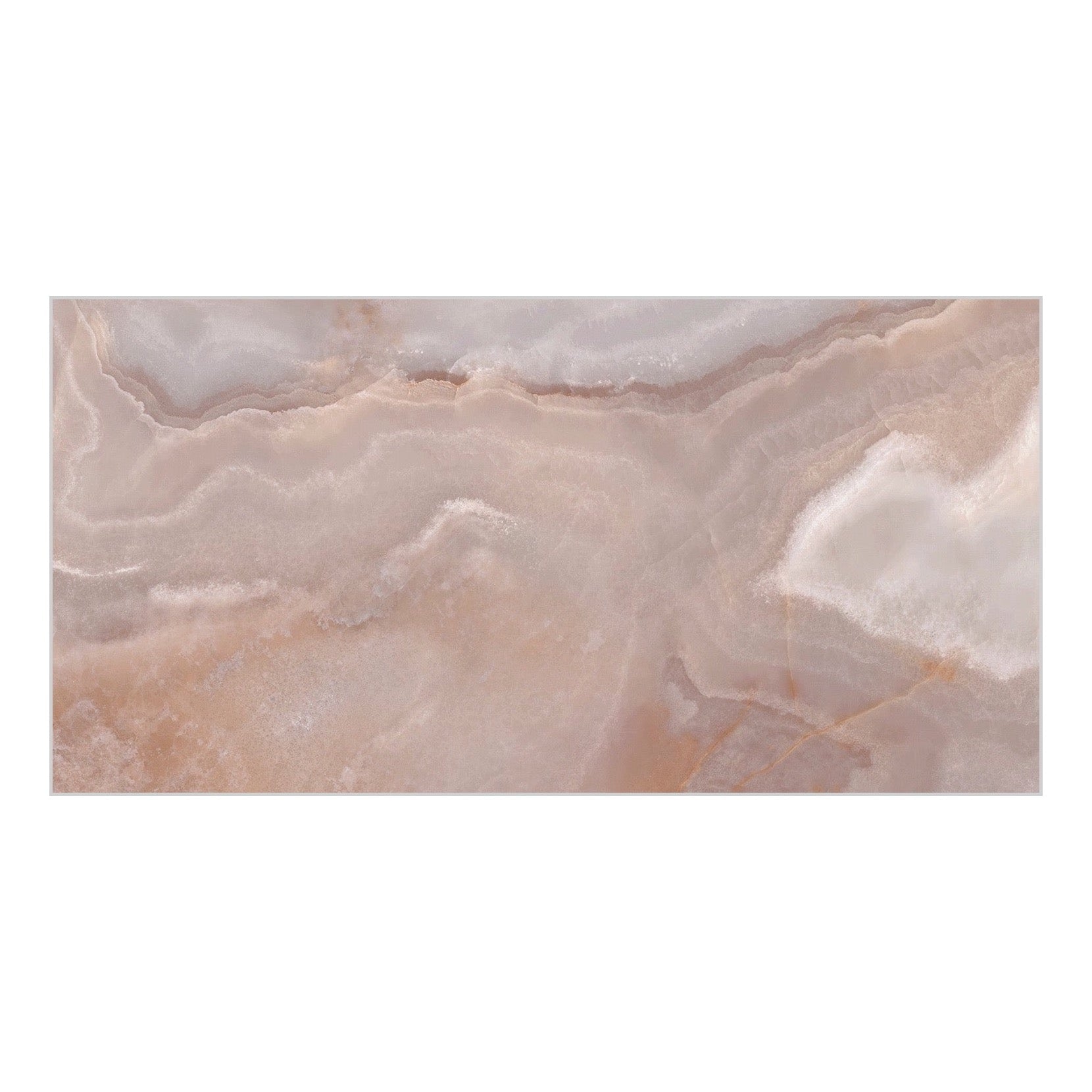 Opal Coral Super-Polished Onyx-Effect Porcelain Tile — tile face