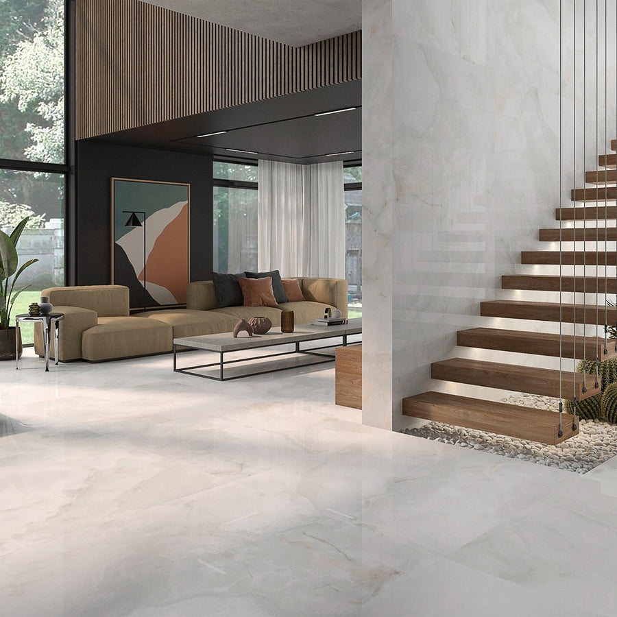 Marble-effect porcelain