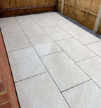 Premium quartz effect outdoor porcelain paving tiles 900x600mm on patio