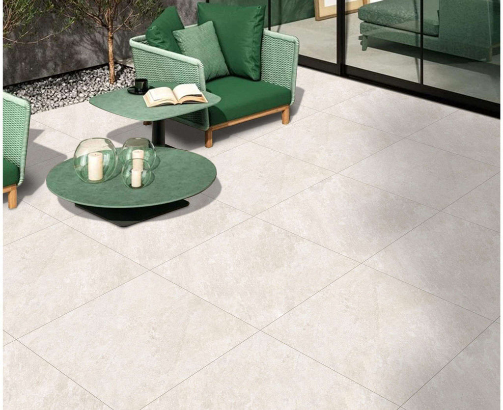 Close-up of quartz effect outdoor porcelain paving surface texture 900x600mm