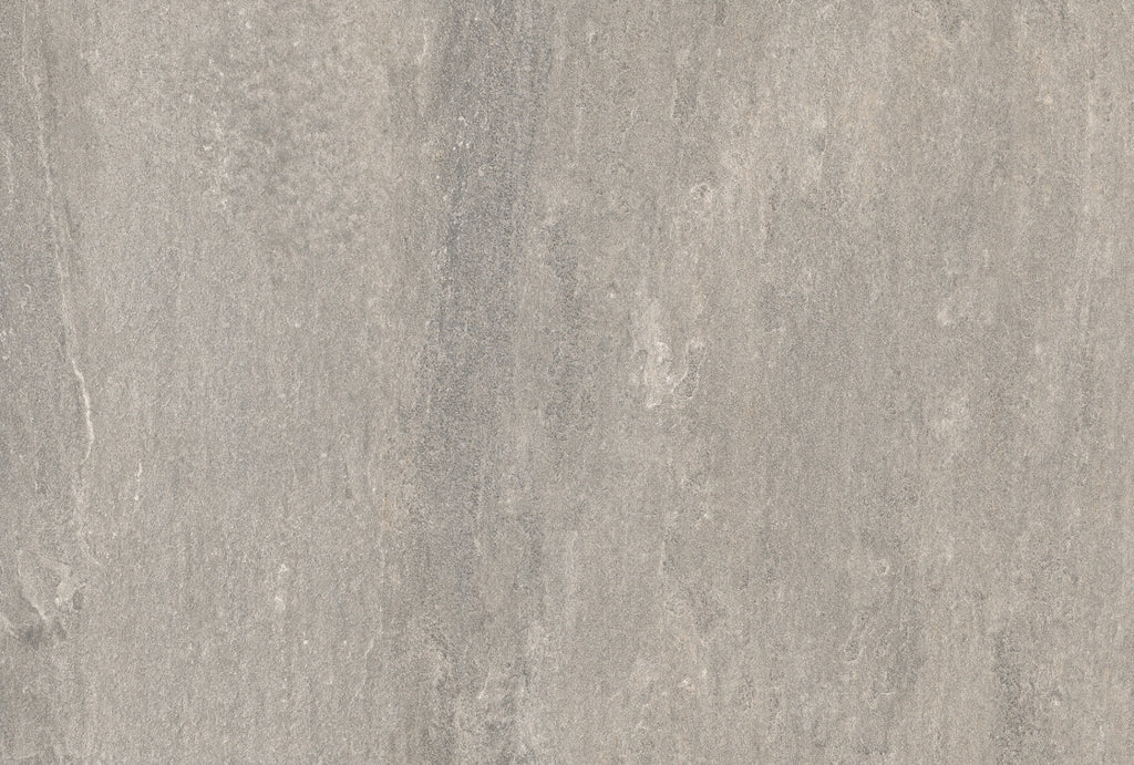 Silver grey porcelain paving tile showing soft linear movement 900x600mm