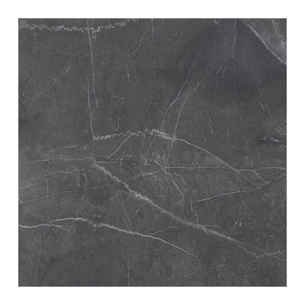 RAK Amani Dark Grey Polished Marble-Effect Porcelain Tile 120x120cm — Clearance Pallet Deal — tile face