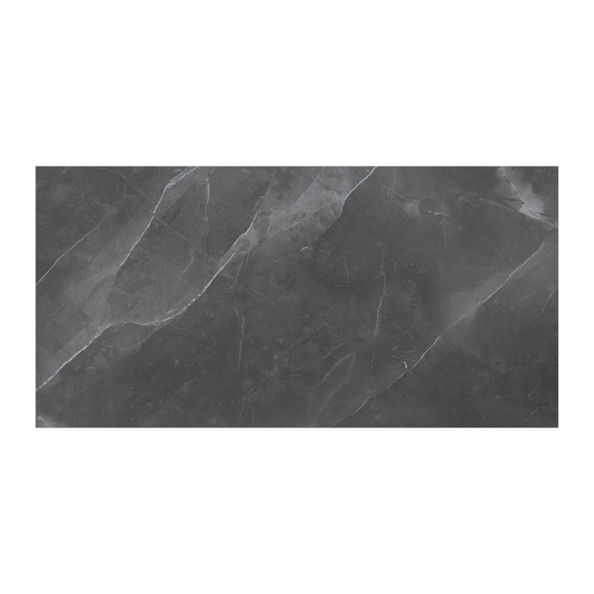 RAK Amani Light Grey Polished Marble-Effect Porcelain Slab 120x240cm — Clearance Pallet Deal — tile face