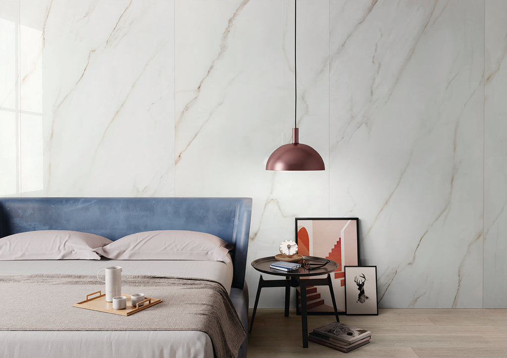 RAK Calacatta Africa White Matt Marble-Effect Porcelain Slab 120x240cm — Clearance Pallet Deal