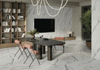 RAK Iceland White Polished Marble-Effect Porcelain Tile — room setting