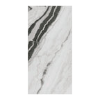 RAK Panda Marble White Polished Marble-Effect Porcelain Slab 120x240cm — Clearance Pallet Deal — tile face