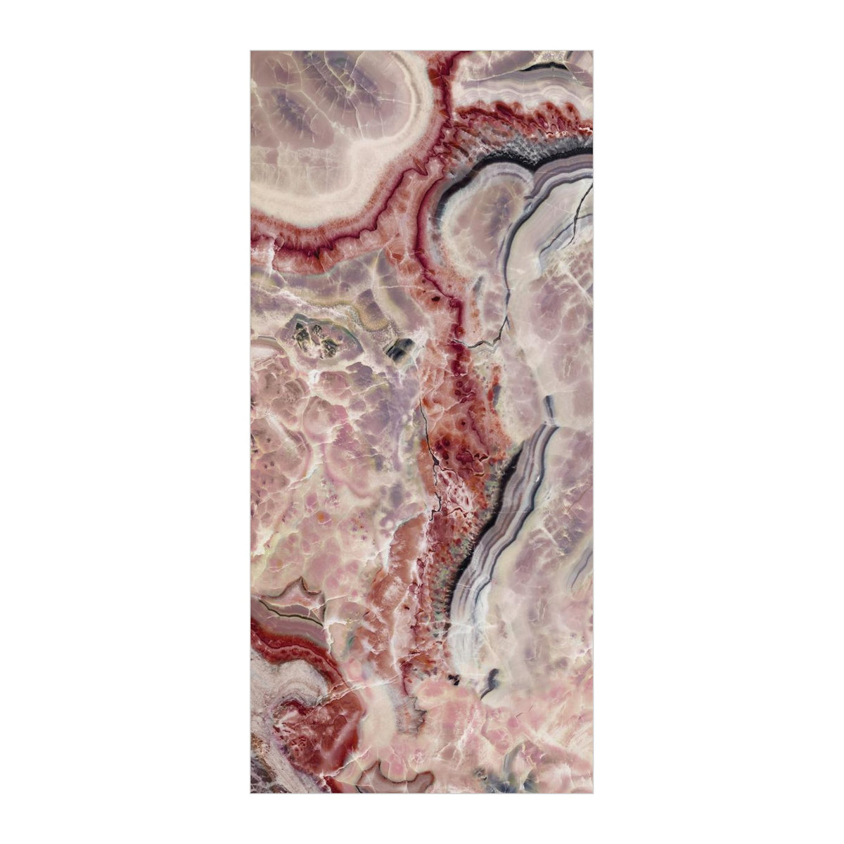 RAK Preziosi Plum Polished Marble-Effect Porcelain Slab 120x260cm — Clearance Pallet Deal — tile face