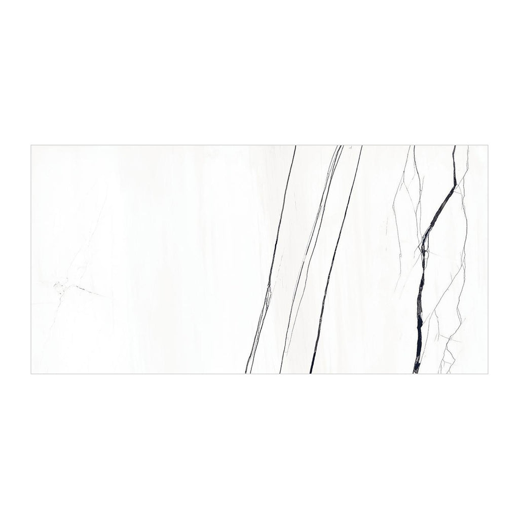 RAK Venato Marble White Full Lappato Marble-Effect Porcelain Tile 60x120cm — Clearance Pallet Deal — tile face