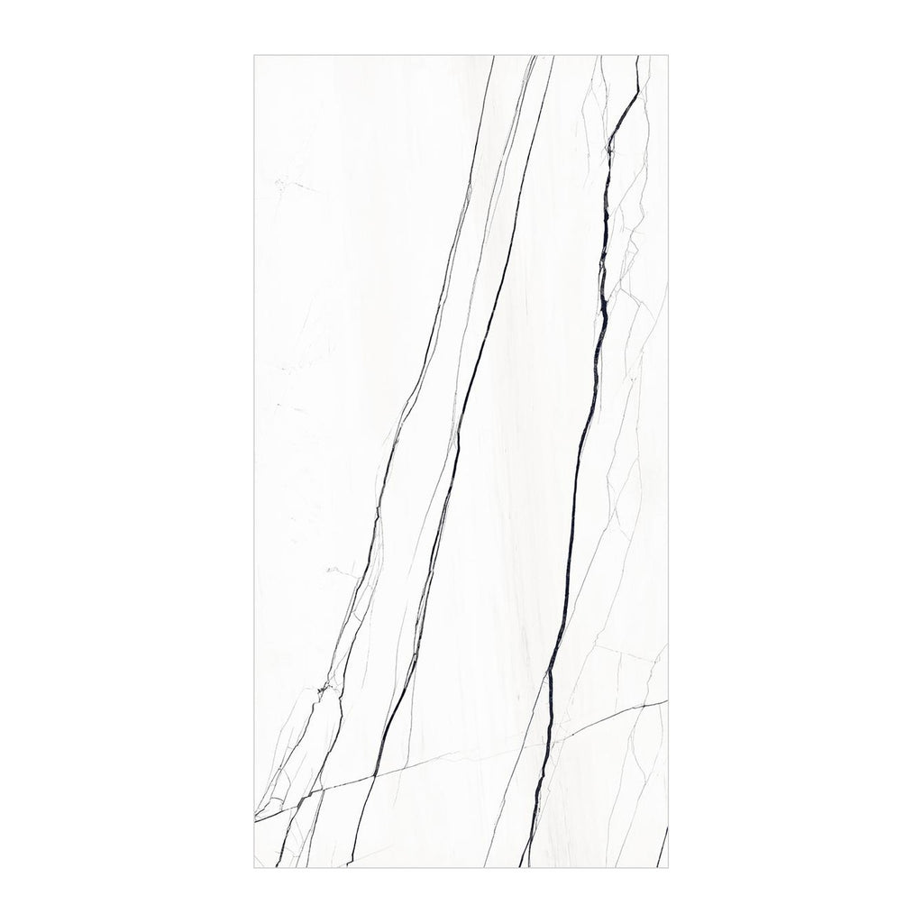 RAK Venato Marble White Polished Marble-Effect Porcelain Slab 120x240cm — Clearance Pallet Deal — tile face
